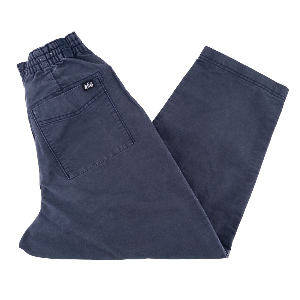 REI Co-op Womens Medium Campwell Pants Navy Blue High Rise Elastic Waist Hiking